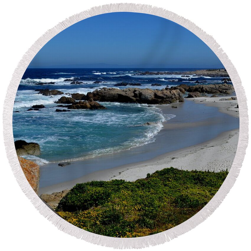 Monterey Round Beach Towel featuring the photograph Monterey-1 by Dean Ferreira