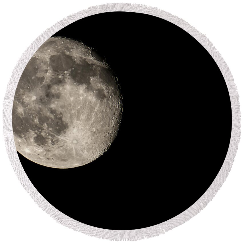 Moon Round Beach Towel featuring the photograph Moon by Scott Wood
