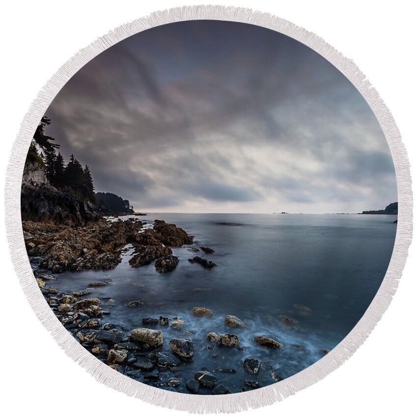 Nature Round Beach Towel featuring the photograph Morning at Mills Bay by Steven Reed