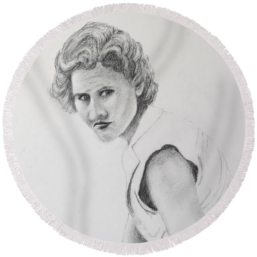 Woman Round Beach Towel featuring the photograph Mother by Daniel Reed