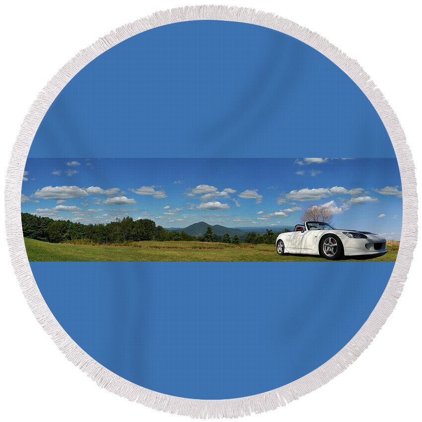 Panoramic Round Beach Towel featuring the photograph Mountain Top S2000 by Eric Liller