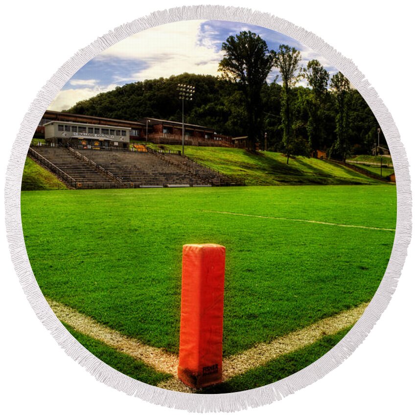 Murphy Round Beach Towel featuring the photograph Murphy NC Football by Greg and Chrystal Mimbs