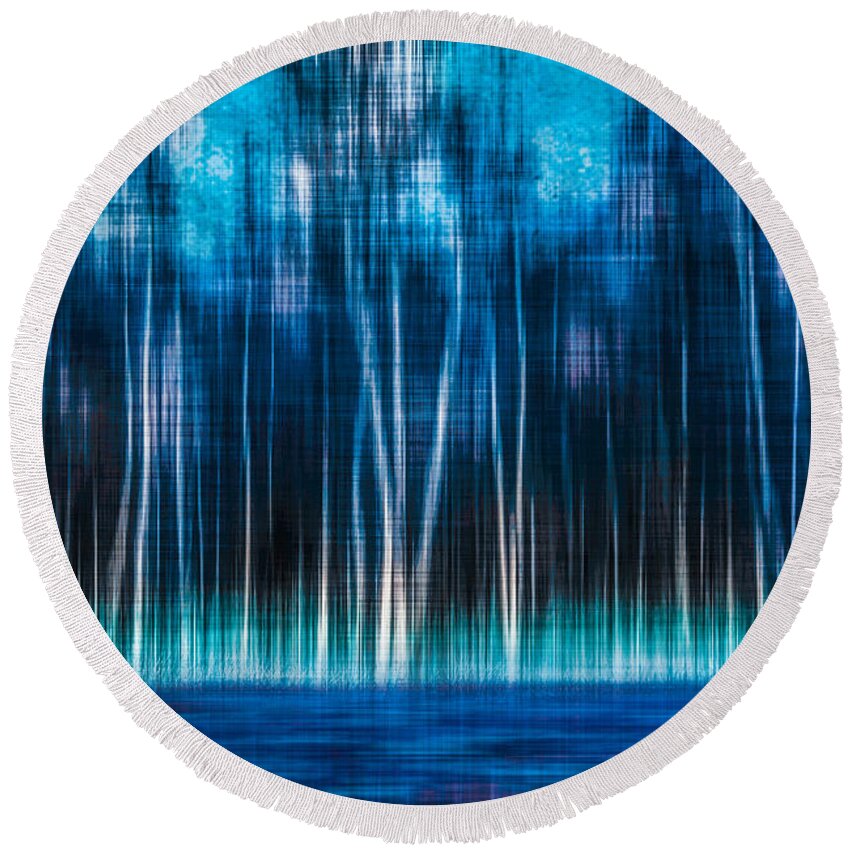 Birch Round Beach Towel featuring the photograph Mystic Forest by Hannes Cmarits