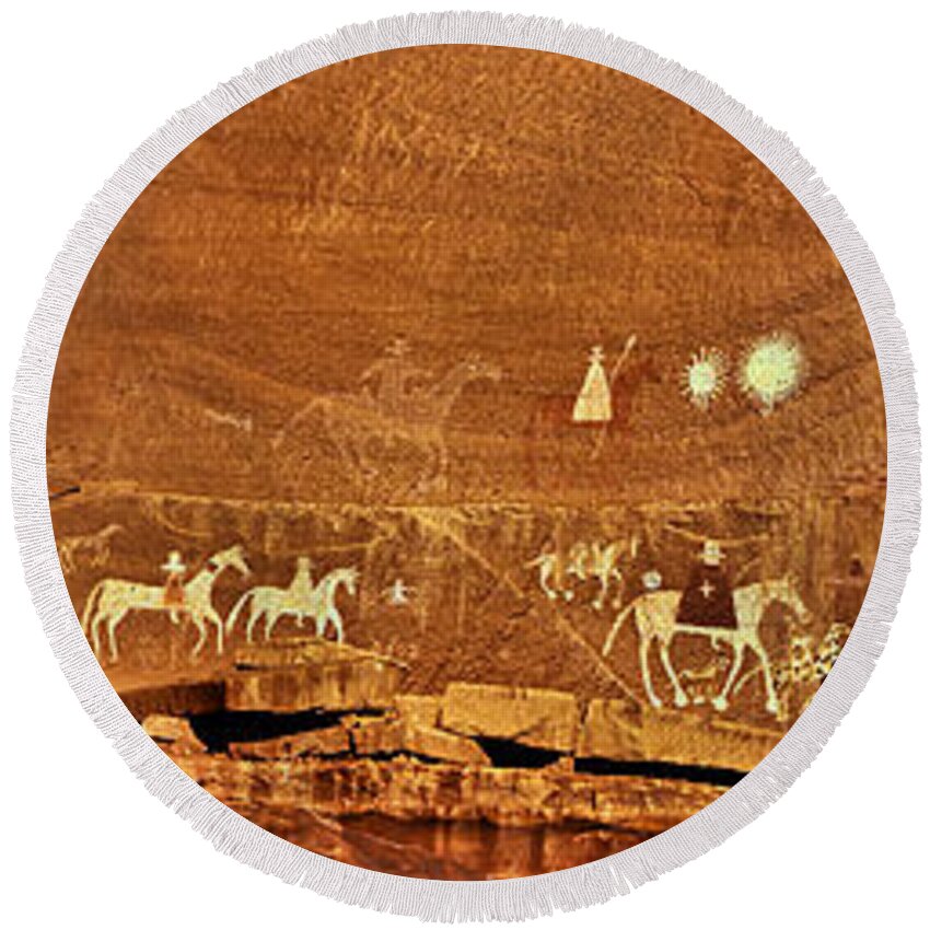 2005 Round Beach Towel featuring the photograph Narbona Expedition by Robert Charity