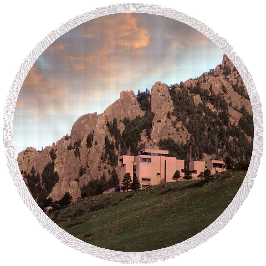 Ncar Round Beach Towel featuring the photograph Ncar by Jerry McElroy