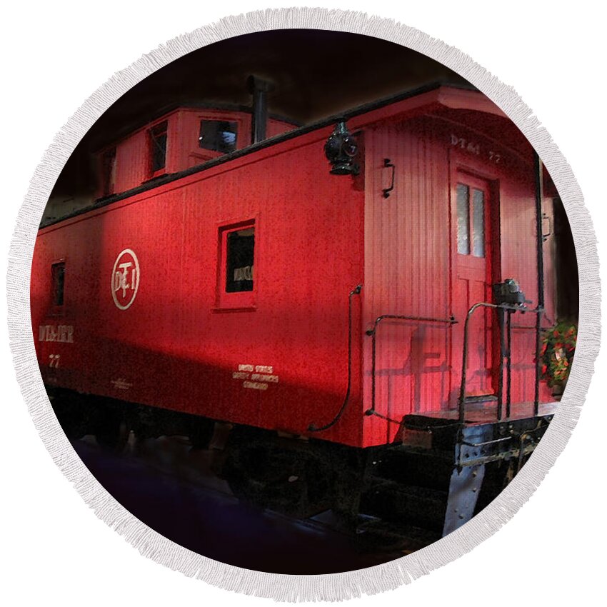 Train Round Beach Towel featuring the photograph Night Train by Ian MacDonald