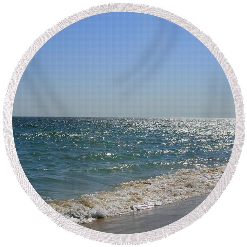 Ocean Round Beach Towel featuring the photograph Ninigret National Wildlife Refuge Seascape by Neal Eslinger