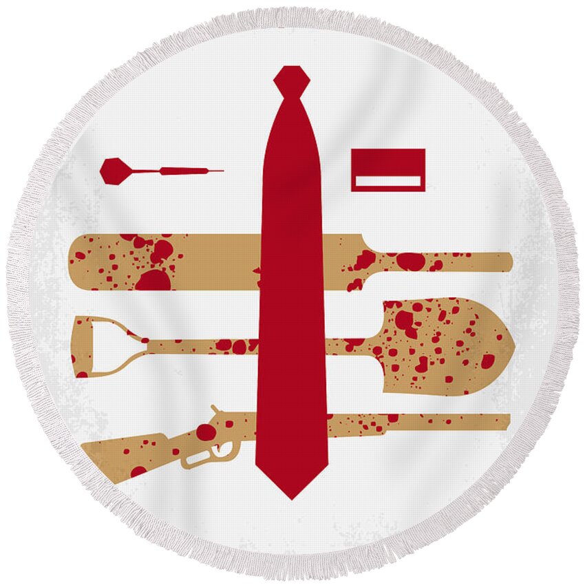 Shaun Of The Dead Round Beach Towel featuring the digital art No349 My Shaun of the Dead minimal movie poster by Chungkong Art