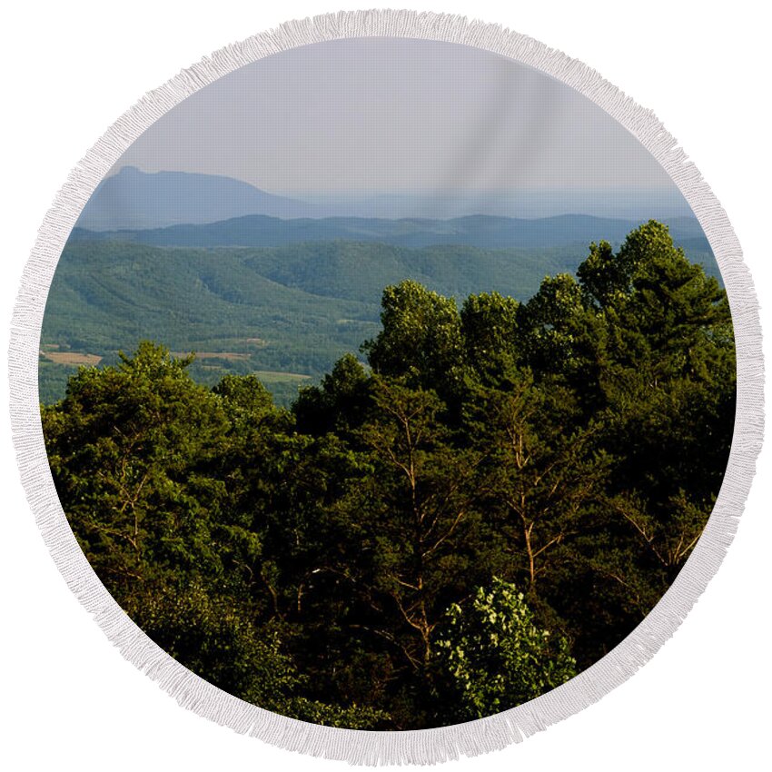 Appalachian Mountains Round Beach Towel featuring the photograph North Carolina Piedmont Region by Kenneth Murray