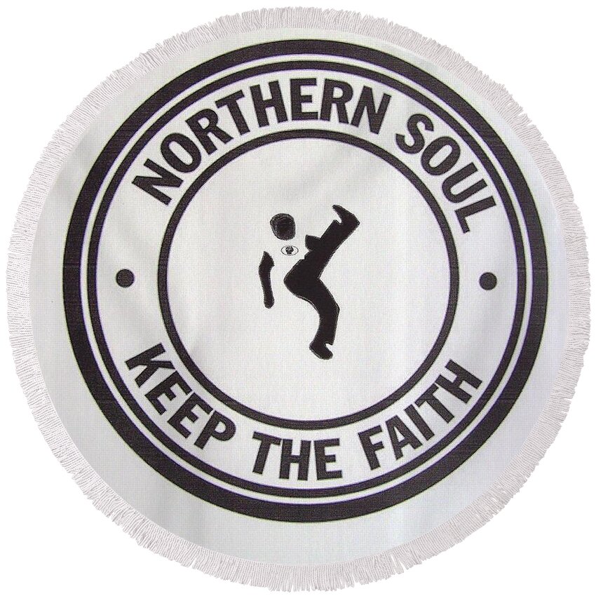 Northern Soul Dance Dancer Music Dancing Keep The Faith Ktf Round Beach Towel featuring the photograph Northern Soul Dancer by Steve Kearns