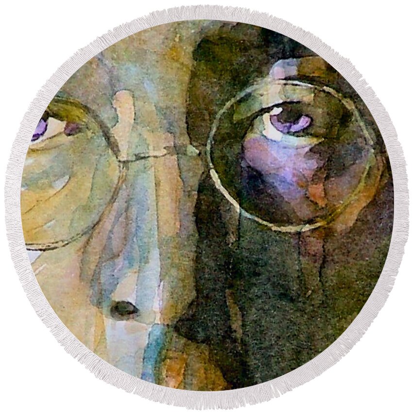 John Lennon Round Beach Towel featuring the painting Nothin Gonna Change My World by Paul Lovering