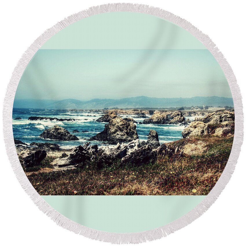 Beach Round Beach Towel featuring the photograph Ocean Breeze by Melanie Lankford Photography
