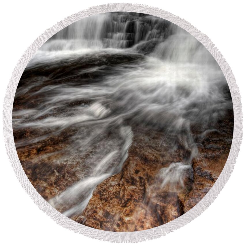 Canyon Stream Round Beach Towel featuring the photograph Off and Running by David Andersen