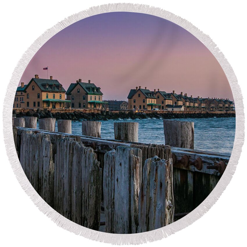 New Jersey Round Beach Towel featuring the photograph Officers' Row by Kristopher Schoenleber