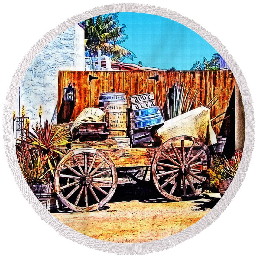 Glenn Mccarthy Art Round Beach Towel featuring the photograph Old Town San Diego by Glenn McCarthy Art and Photography