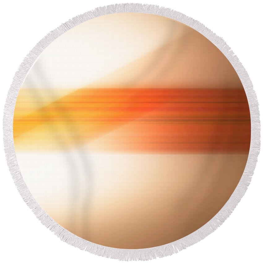 Abstract Round Beach Towel featuring the photograph orange I by Hannes Cmarits