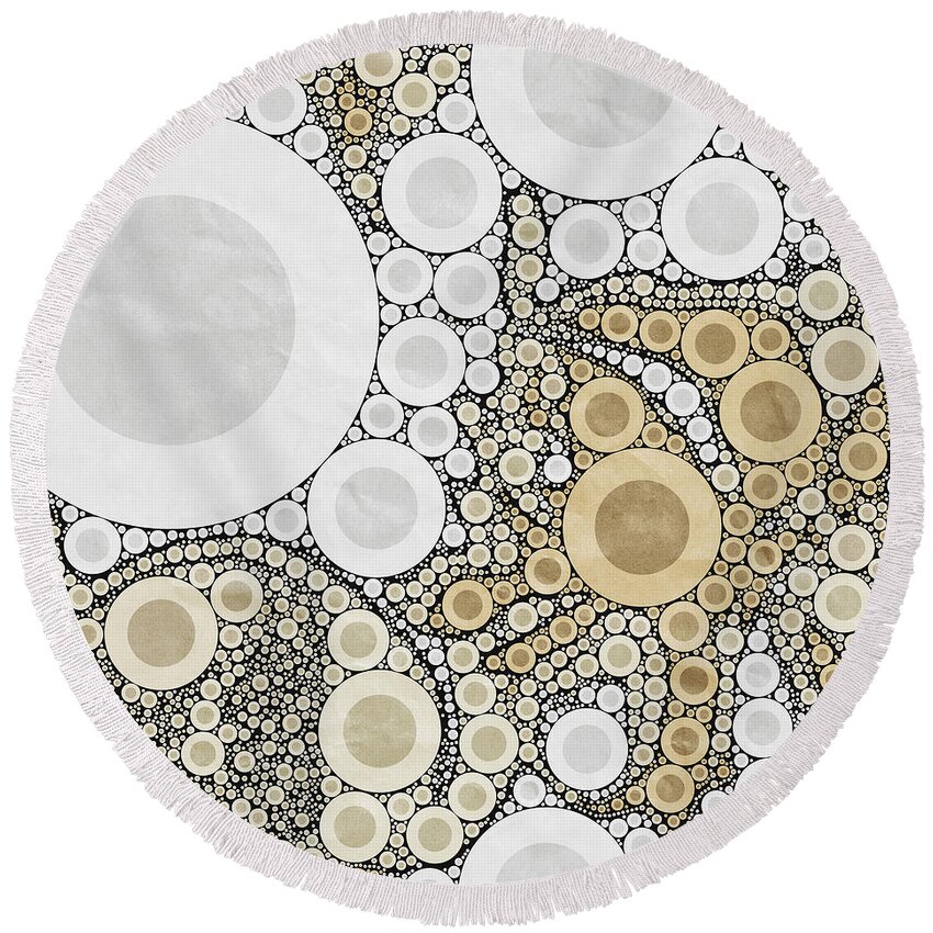 Circles Round Beach Towel featuring the digital art Orchid Circles by Dorian Hill