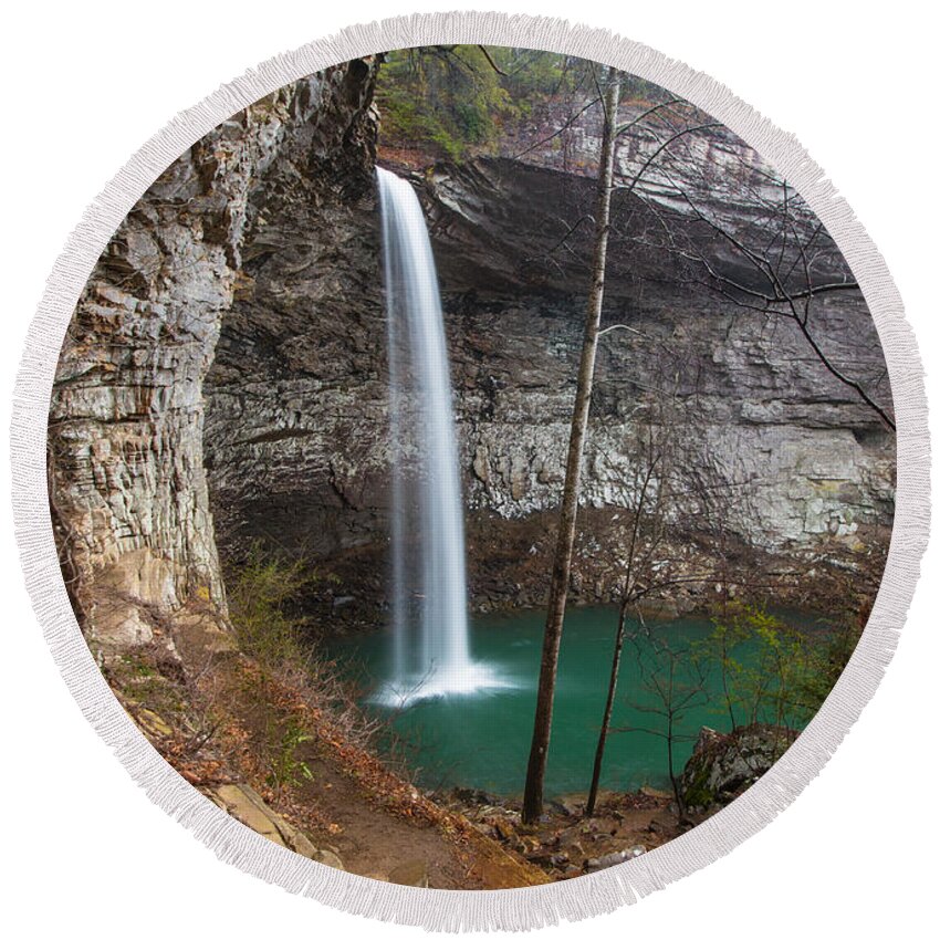 Ozone Falls Round Beach Towel featuring the photograph Ozone Falls by Chris Berrier