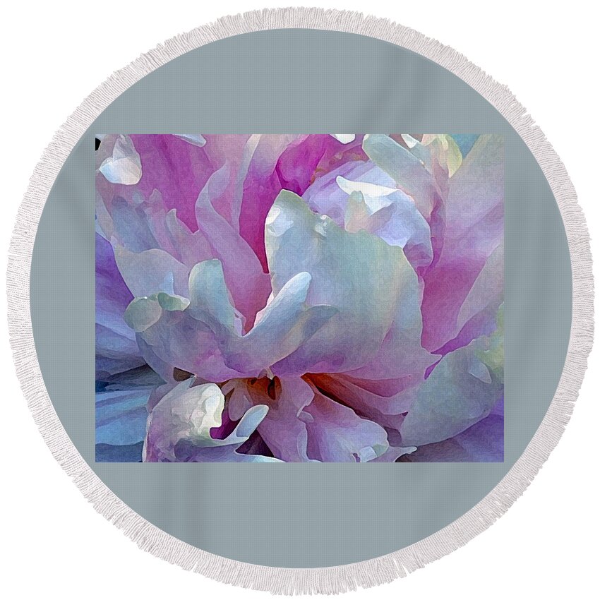 Floral Round Beach Towel featuring the photograph Painted Peony by Jodie Marie Anne Richardson Traugott     aka jm-ART
