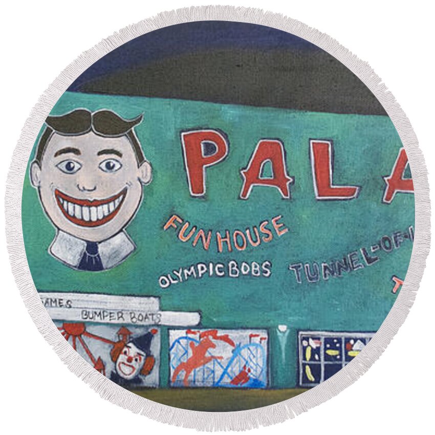 Tillie Round Beach Towel featuring the painting Palace 2013 by Patricia Arroyo