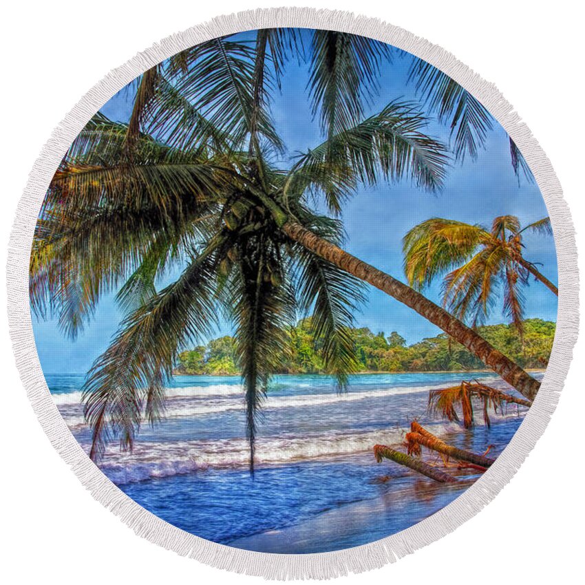 Palmen Round Beach Towel featuring the photograph Palm Beach Dream by Hanny Heim