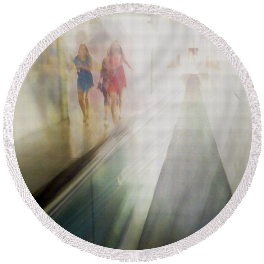 Impressionist Round Beach Towel featuring the photograph Party Girls by Alex Lapidus