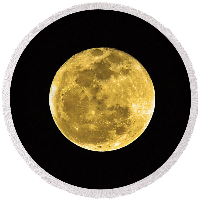 Passover Full Moon Round Beach Towels