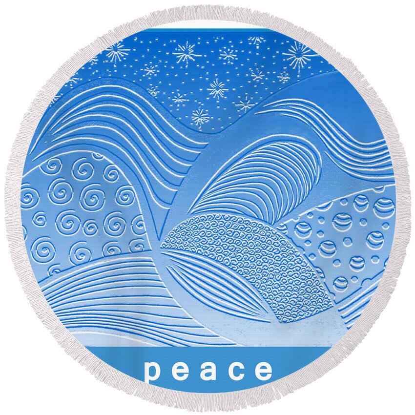 Peace Round Beach Towel featuring the digital art Peace by Lynellen Nielsen