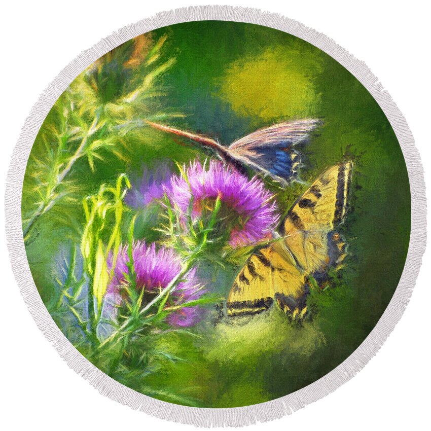 Butterfly Round Beach Towel featuring the photograph Peaceful Easy Feeling by Kerri Farley