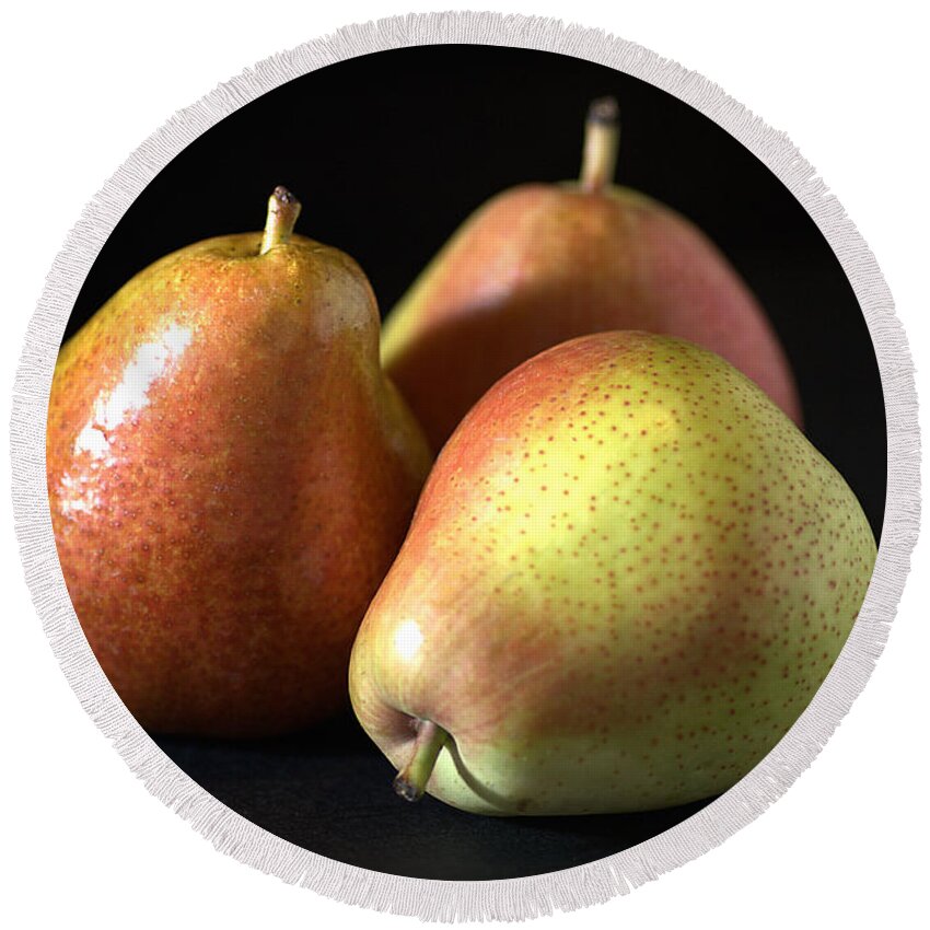 Pear Round Beach Towel featuring the photograph Pears by Joy Watson