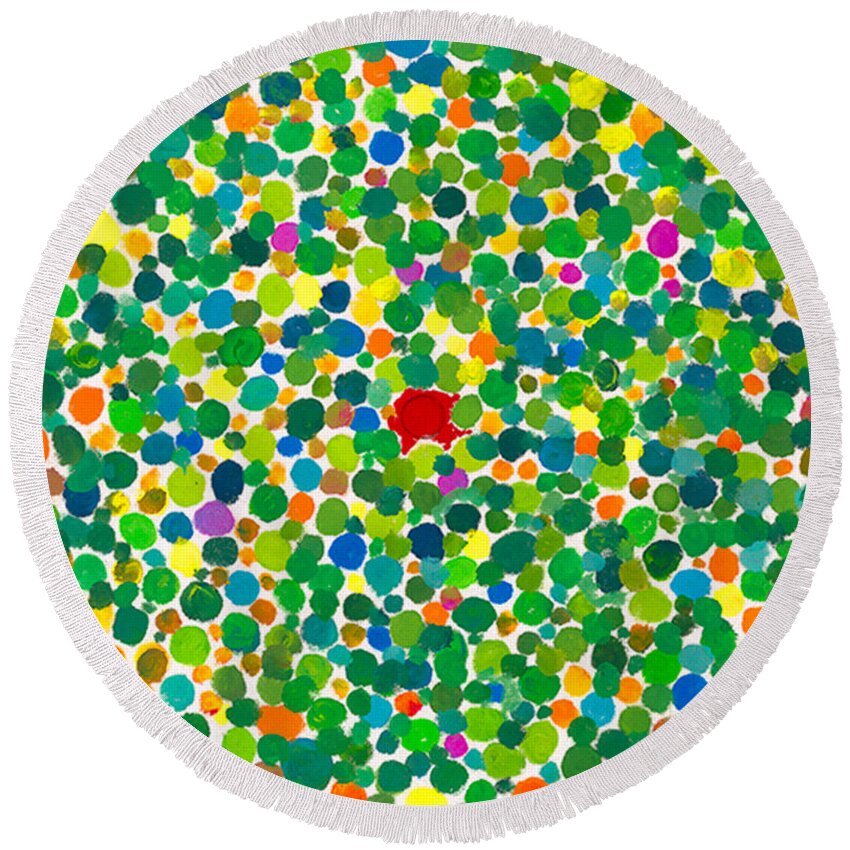 Peace Round Beach Towel featuring the painting Peas On Earth by Bjorn Sjogren