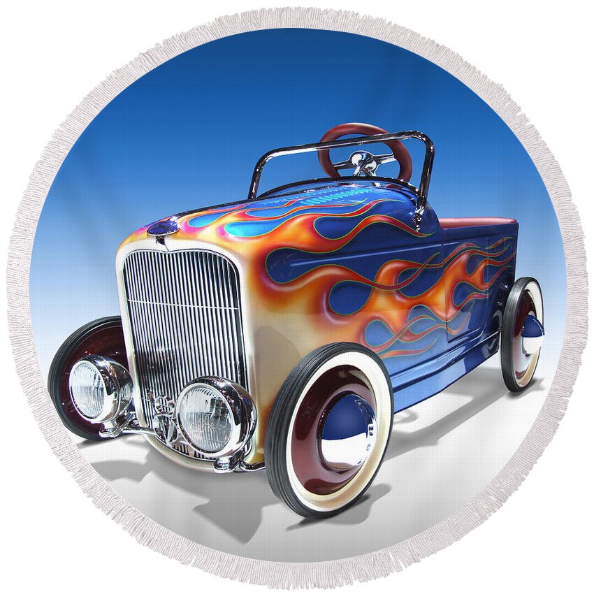 Peddle Car Round Beach Towel featuring the photograph Peddle Car by Mike McGlothlen