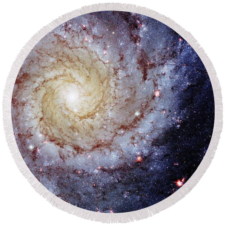 Astronomy Round Beach Towel featuring the photograph Perfect Spiral by Benjamin Yeager