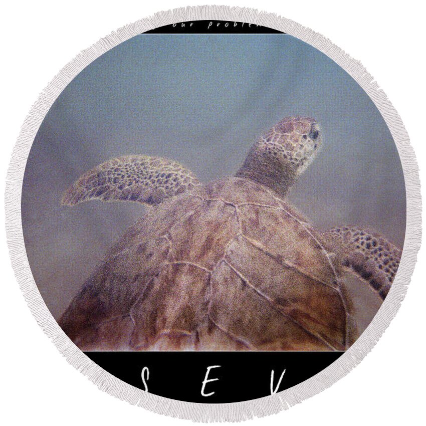 Turtle Round Beach Towel featuring the photograph Persevere II by Weston Westmoreland