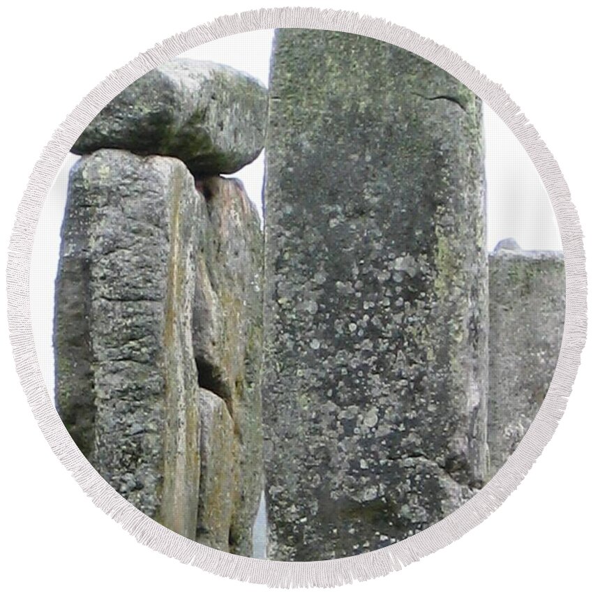 Stonehenge Round Beach Towel featuring the photograph Pockmarked With Age by Denise Railey