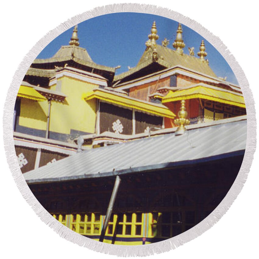 Tibet Round Beach Towel featuring the photograph Potala Palace 1 by First Star Art