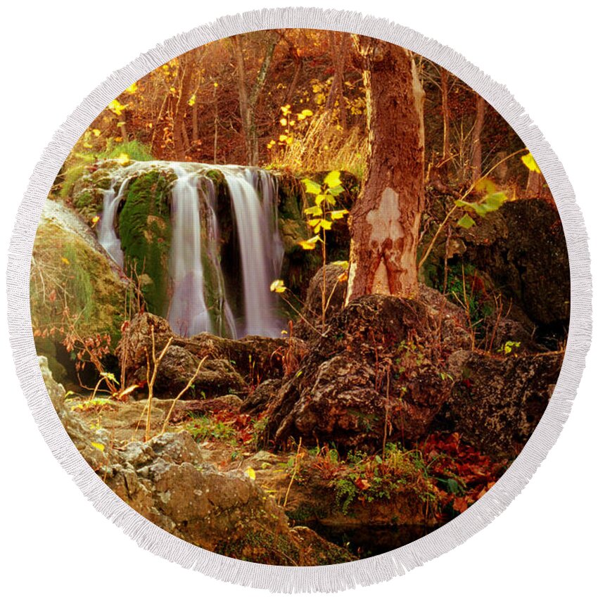 Oklahoma Round Beach Towel featuring the photograph Price Falls 2 of 5 by Jason Politte