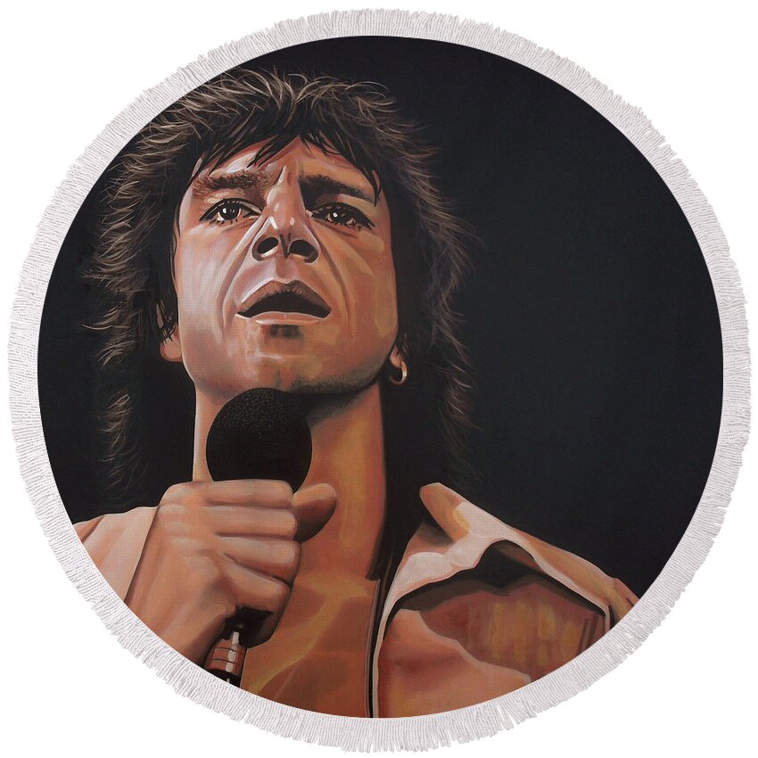 Ramses Shaffy Round Beach Towel featuring the painting Ramses Shaffy by Paul Meijering