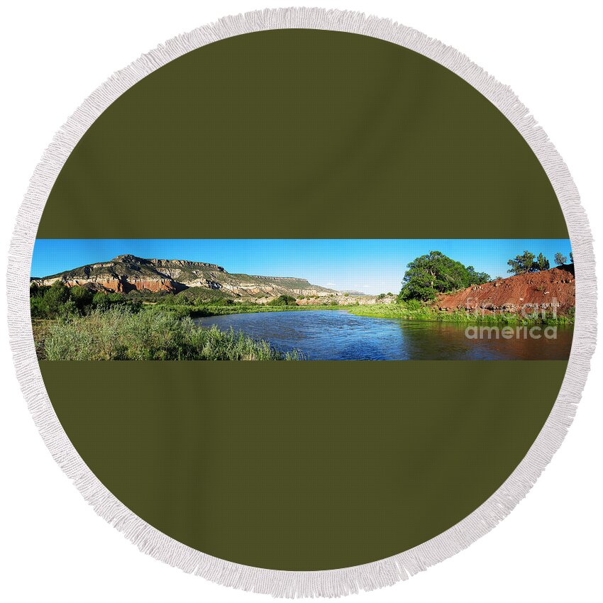 Chama Round Beach Towel featuring the photograph Rio Chama NM by Steven Ralser