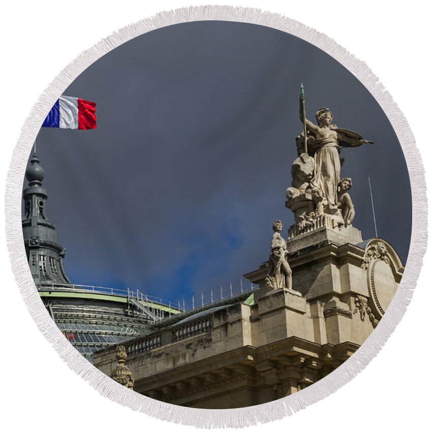 Europe Round Beach Towel featuring the photograph Rising Above the Grand Palais by Tim Stanley
