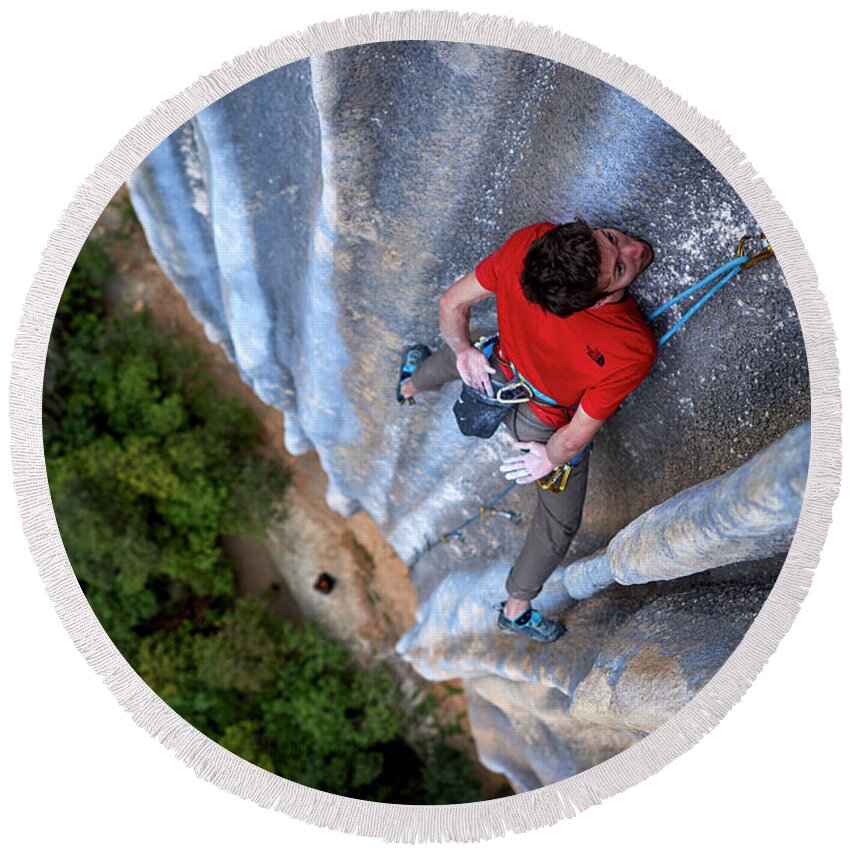 Rock Climber Climbing Up La Rambla Coffee Mug by Paolo Sartori - Pixels