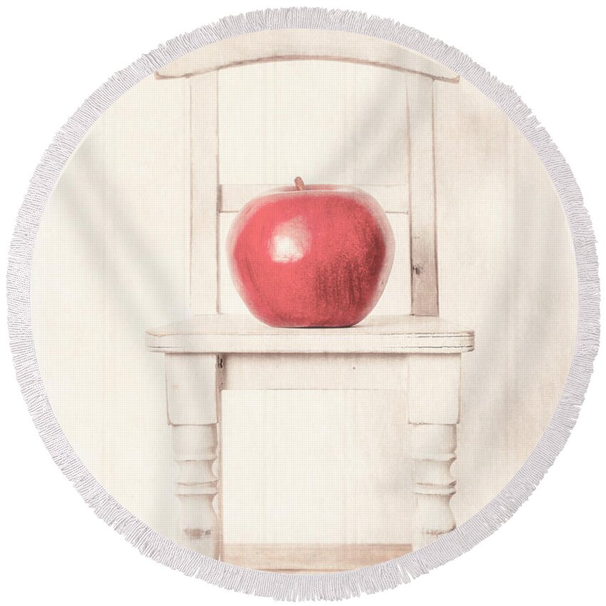 Chair Round Beach Towel featuring the photograph Romantic Apple Still Life by Edward Fielding