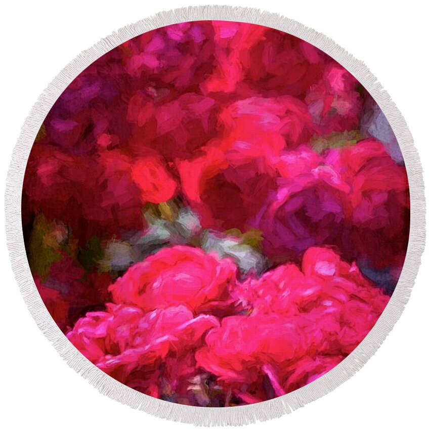 Floral Round Beach Towel featuring the photograph Rose 134 by Pamela Cooper