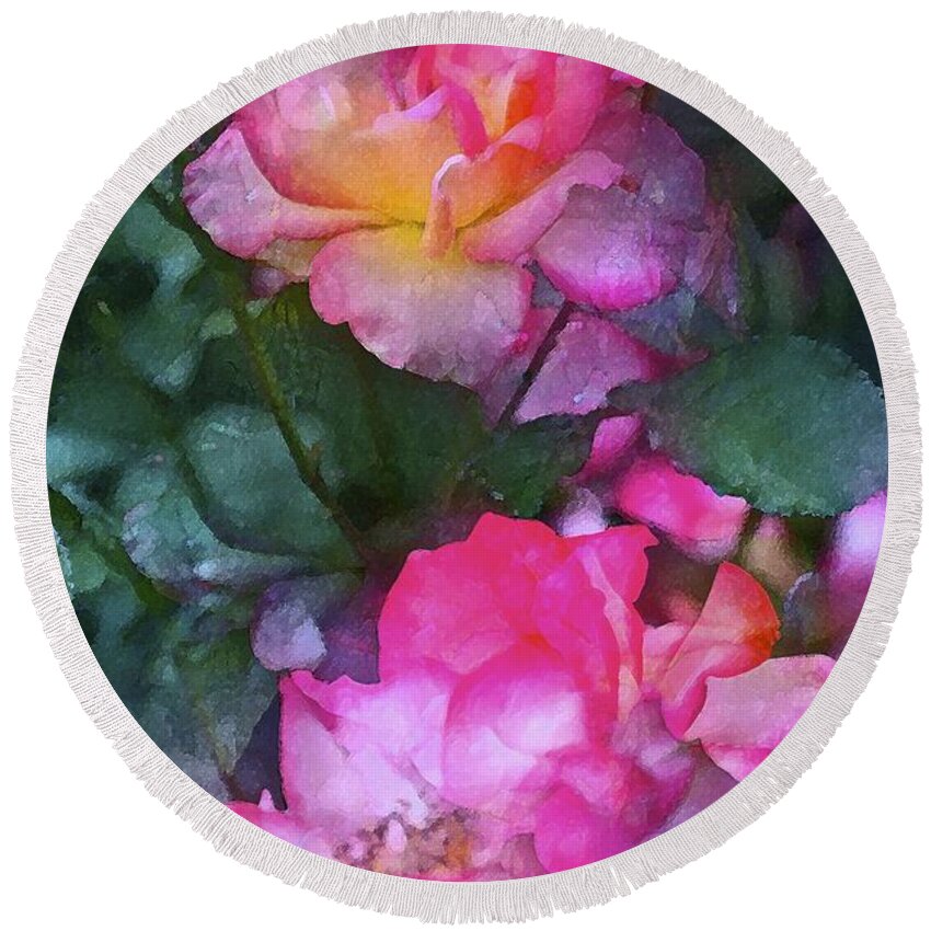 Floral Round Beach Towel featuring the photograph Rose 242 by Pamela Cooper