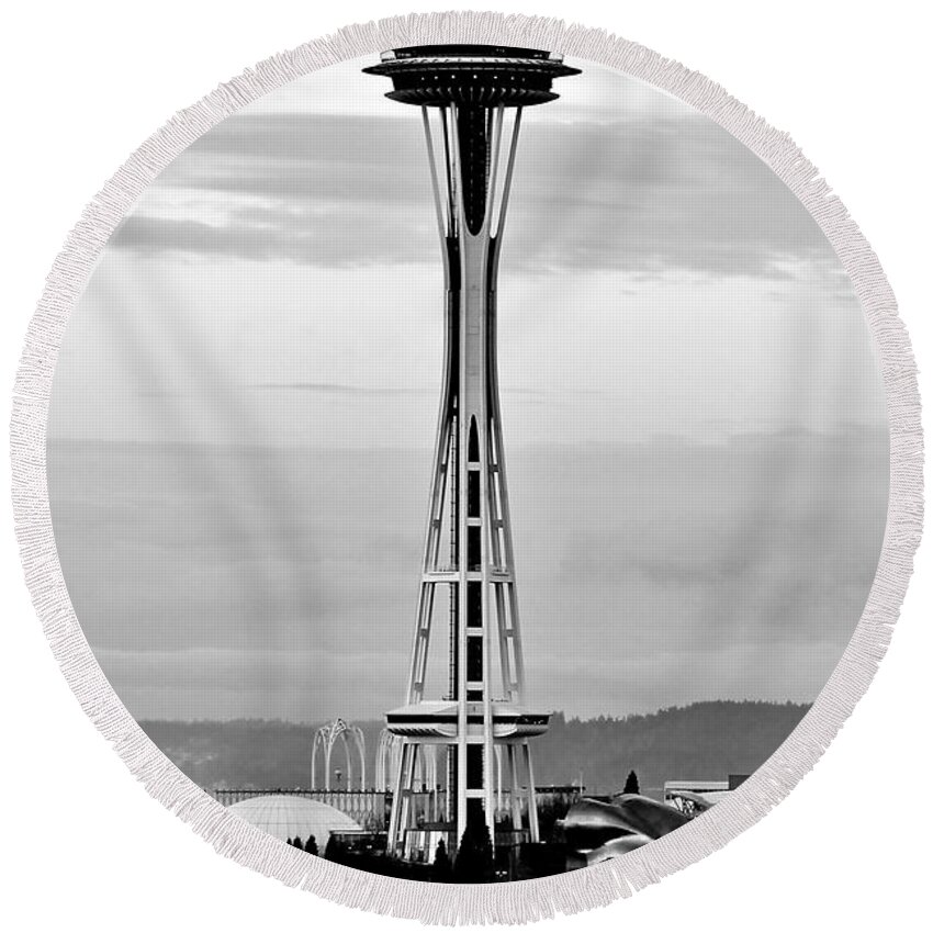 Seattle Round Beach Towel featuring the photograph Seahawk Pride by Benjamin Yeager
