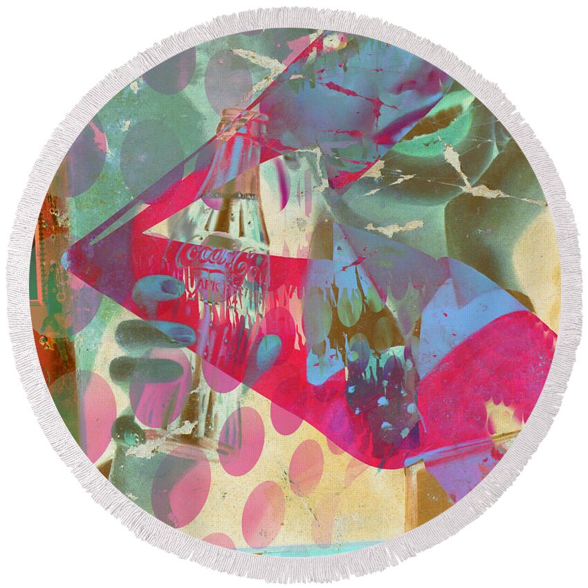 Abstract Round Beach Towel featuring the photograph Seduction Of Soda by J C
