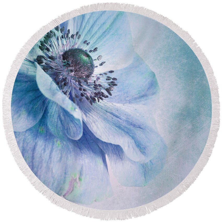 Blue Round Beach Towel featuring the photograph Shades Of Blue by Priska Wettstein