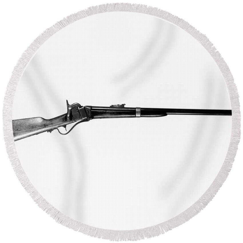 Object Round Beach Towel featuring the photograph Sharps Breechloading Rifle by Smithsonian Institution