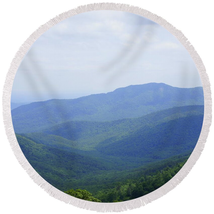 Mountain Round Beach Towel featuring the photograph Shenandoah View by Laurie Perry