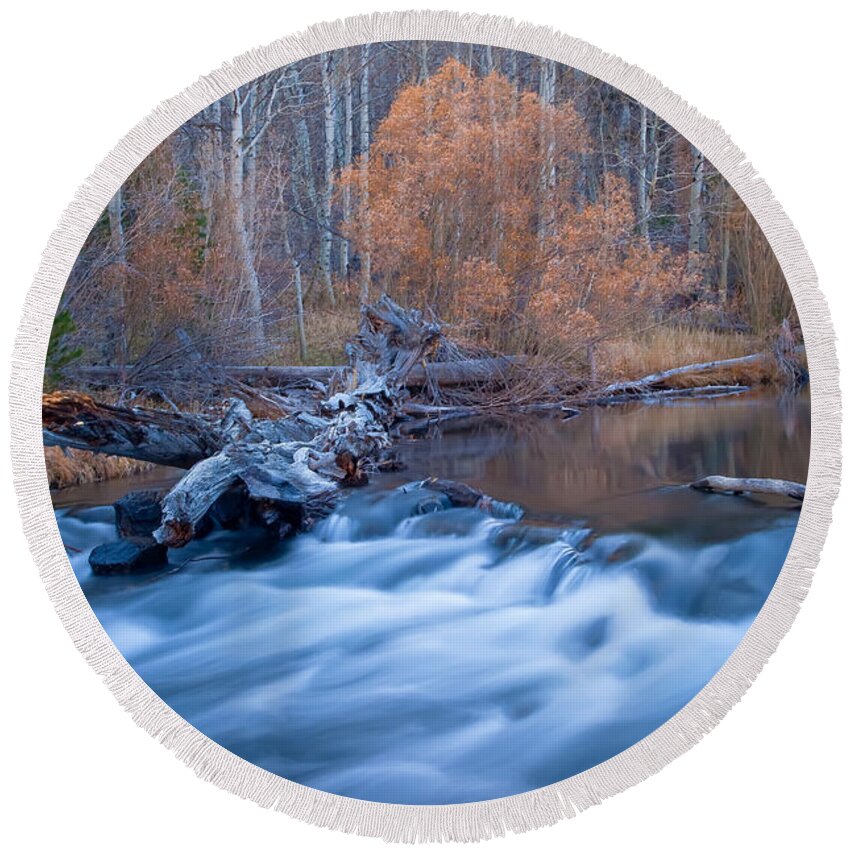 Nature Round Beach Towel featuring the photograph Silence Of The Fall by Jonathan Nguyen